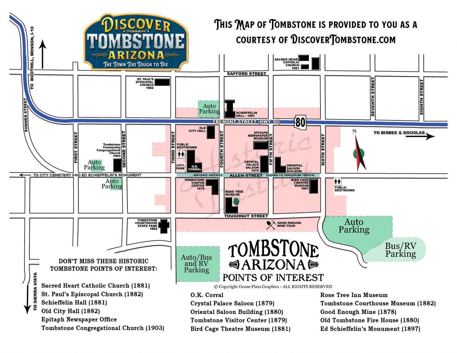 MAP of TOMBSTONE ⋆ Discover Tombstone Arizona