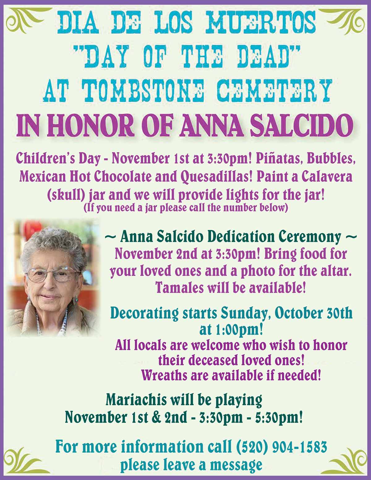 Dia de los Muertos - In honor of Anna Salcido ⋆ Discover Tombstone Arizona